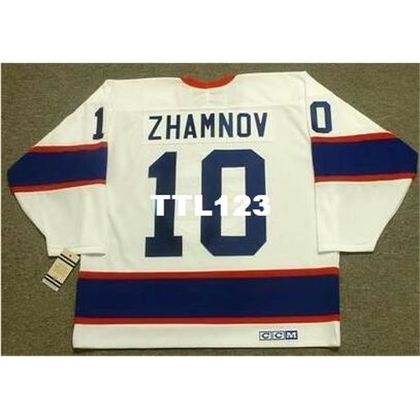 

740 #10 alex zhamnov winnipeg jets 1993 ccm vintage home away home hockey jersey or custom any name or number retro jersey, Black