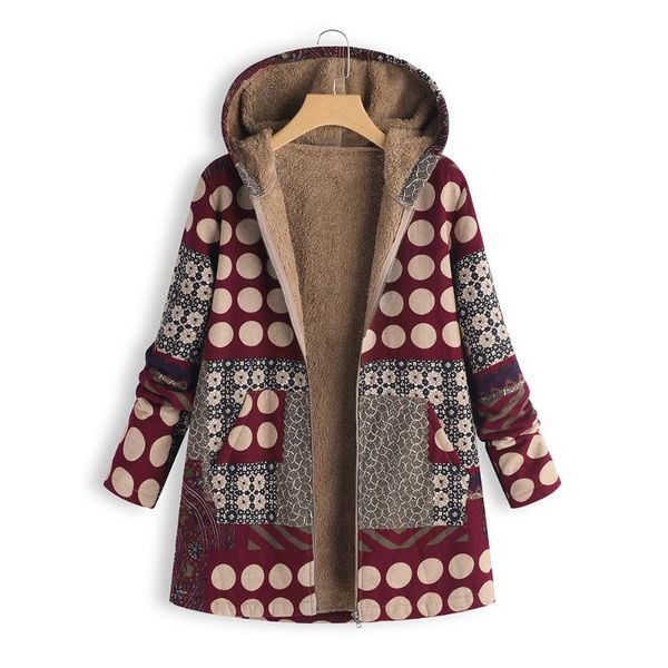 

plus size women hooded long sleeve cotton linen fluffy fur zipper coat outwear plush long sleeve hooded padded jacket 2020, Black;brown