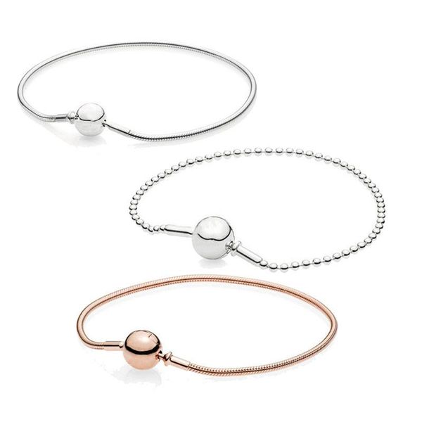 

women beaded bangle 925 silver original pans essence bracelet fit small hole diy charms trendy europe jewellery birthday gift, Golden;silver