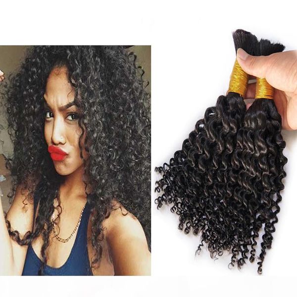 

1 шт. 24 26 28 "kinky hurely 100% плетеные волосы человека заплетение бразильские насыпные волосы для плетения мокрые и волнистые бразильски, Black