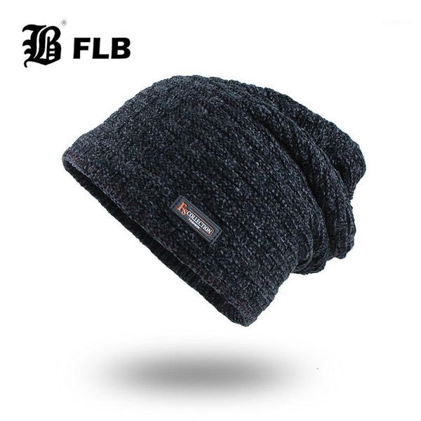 

beanies [flb] fashion men warm winter hat scarf soft knitted set skullies for women caps f180821
