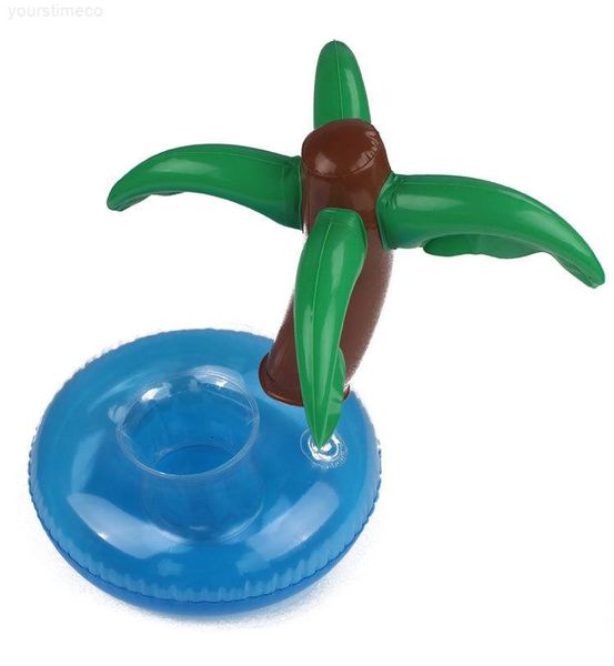 

drink cup single hole coconut tree inflatable water coaster bottle holder floating lovely pool bath for beach dhl s