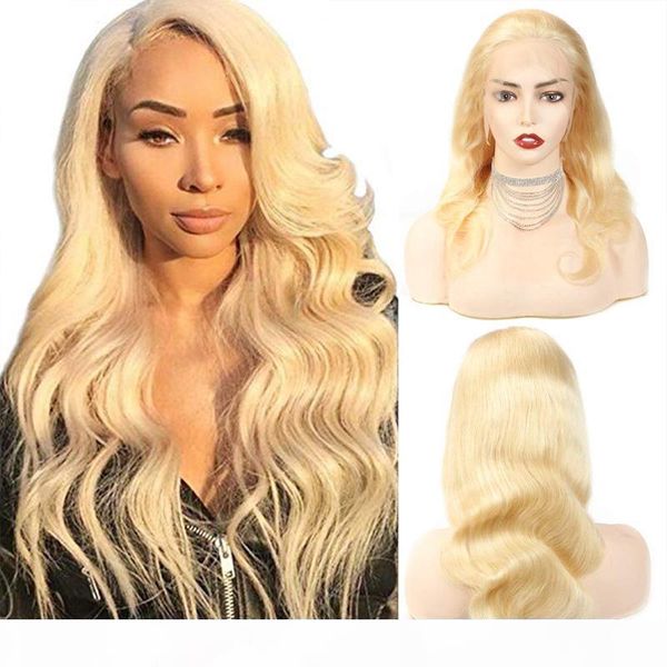 

613 blonde body wave pre plucked natural hairline with baby hair 8~20 inches transparent lace remy hair 130%~150% density, Black;brown