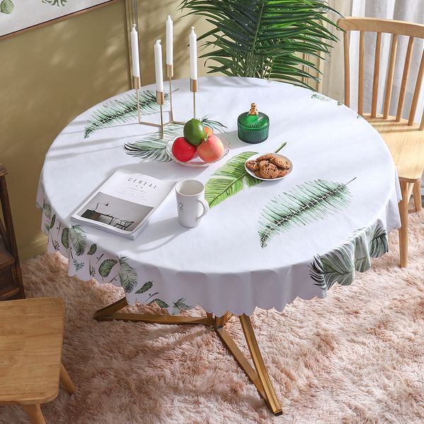 

net red ins waterproof oil proof non washable cloth round household nordic european pvc plastic tea table mat