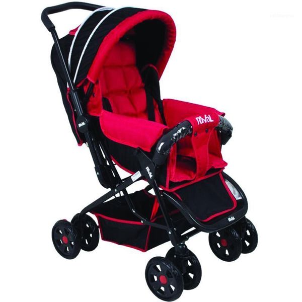 

two-way baby stroller red black1