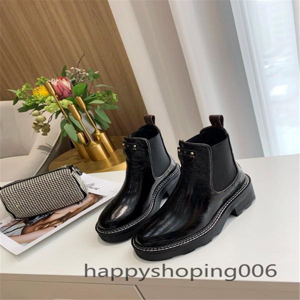 

women's short boots thick soled martin boots fashionable and comfortable female boots black women's cowhide rubber boo