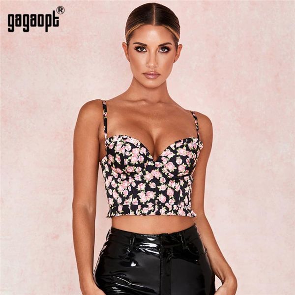 

gagaopt flower print crop women fashion ladies club streetwear blusas, White