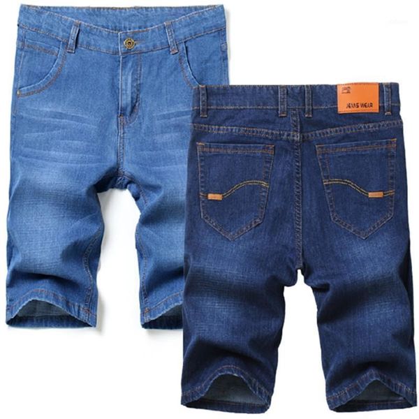 

2020 summer fashion new men's casual boutique denim shorts / men's straight stretch slim cowboy shorts1, Blue