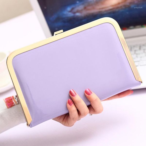 

evening bags 2021 women's dinner bag fashion chain candy color patent leather shoulder messenger1