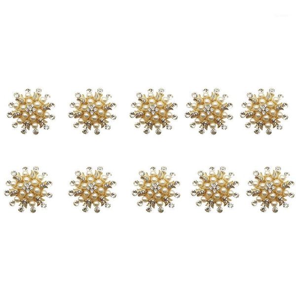 

10pcs l napkin ring napkin holder round flower pearl buckle christmas wedding party gold circle dinner table d1