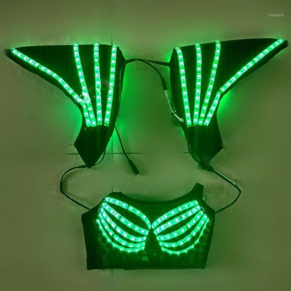 LED-Licht Korsett Weste Weste Nachtclub Bar DJ DS GOGO Tanz Bühne Performance Kostüm Party Festival Karneval Outfit1