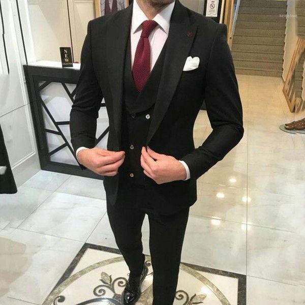

tailor-made black suits for men tuxedo groom man blazer terno masculino traje de hombre 3piece costume mariage homme1, White;black