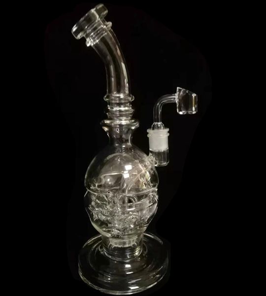 Facebook hot bong regalo amici Fab Egg Bong in vetro Skull Bong Faberge Egg pipa ad acqua in vetro tamponare due funzioni ciotola asciutta piattaforma petrolifera Giunto da 14,4 mm