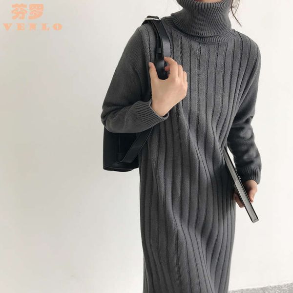 

2019 high neck sweater bottom autumn dress women's t-shirt, White;black