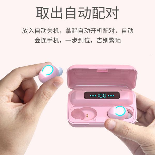 

wirels bluetooth headset binaural new f9-9 touch 5.0 charge display