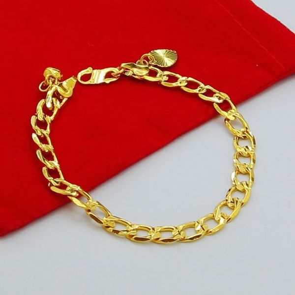 

бесплатная доставка 24k цвета золота 6mm цепи браслеты ювелирные изделия для женщин подарок, Black