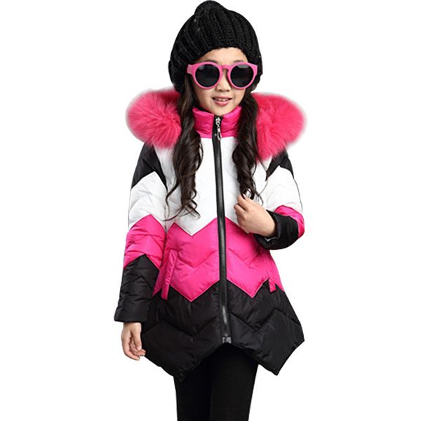 

winter autumn girls warm coat artificial fur fashion long kids hooded jacket coat for girl outerwear girls clothes lj200813, Blue;gray