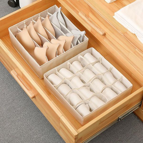 

bamboo charcoal non-woven fabric foldable storage box underwear sock tie storage organizer drawer bra pant divider tidy wardrobe