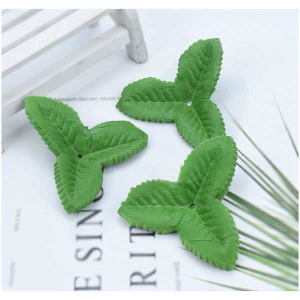 

100 шт. шелковый лист diy подарки конфеты коробка декоративные цветы рождественские венки искусственные растения поддельные зеленые роза лис