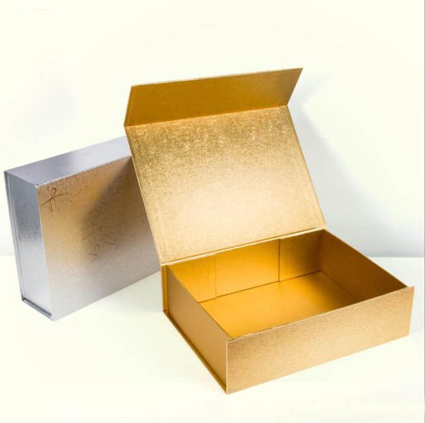 

high end plain gift toy box thick paperboard folding rigid box magnetic closure packaging for underwear clothing cosmetic