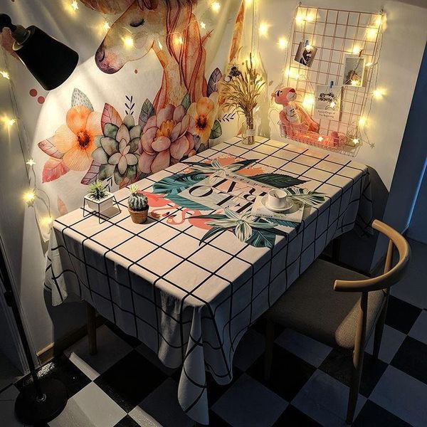 

tablecloth waterproof oil pad net red nordic tea girls' heart dormitory dining table cloth desk ins students