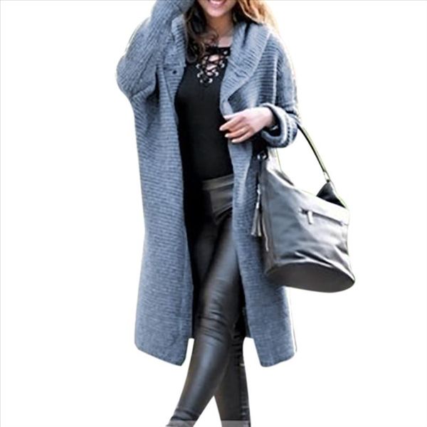 

women knit sweaters cardigan solid hooded sweater 2019 autumn warm thick long coat winter knitting coat plus size 5xl knittwear, White;black