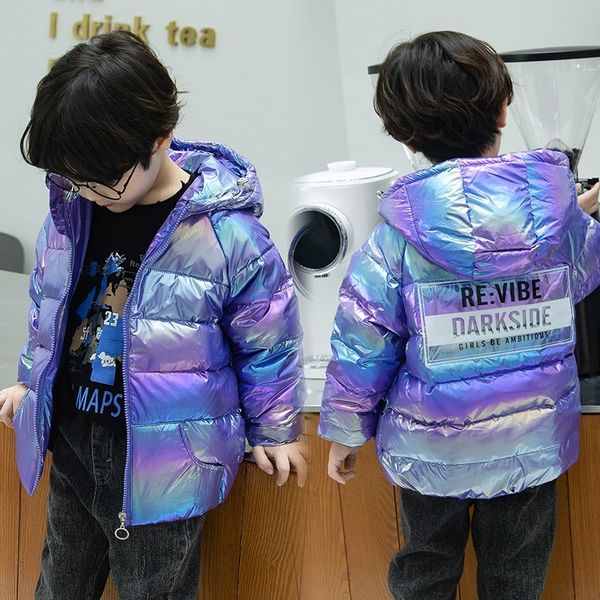 

new wear down jacket boys girls middle and large silver coat baby thickened children's, Blue;gray