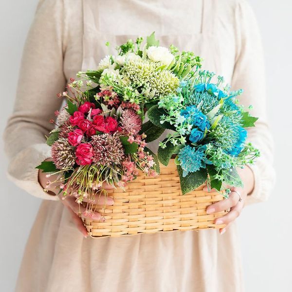 

decorative flowers & wreaths artificial silk 11 bunches mixed birthday home wedding decoration accessories fake1