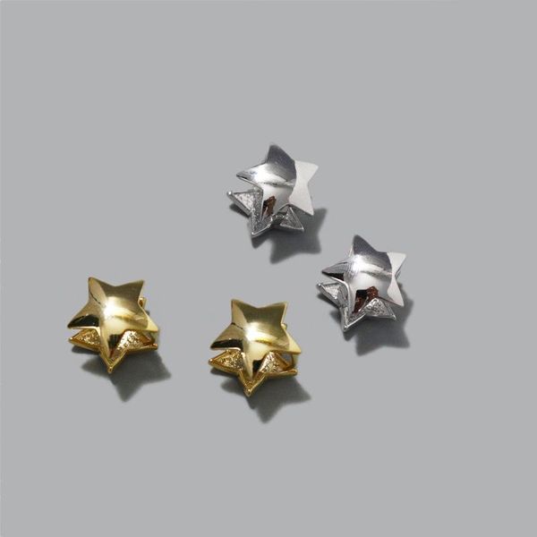 

wtltc minimal double side star hoop earrings for women small pentagram geometric earrings 2020 new clip-on ear hoops, Golden;silver