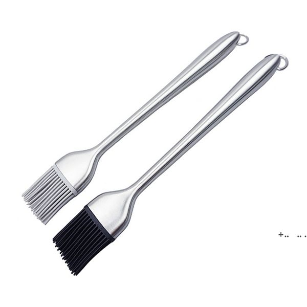 304 pincéis de aço inoxidável escovas para churrasco ferramentas de alta temperatura resistente silicone escova cabeça hectarable ferrupo ferramenta de cozimento cce13254