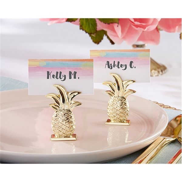 

gold pineapple place card holder with card the new arrival creative gifts wedding favors table decoration