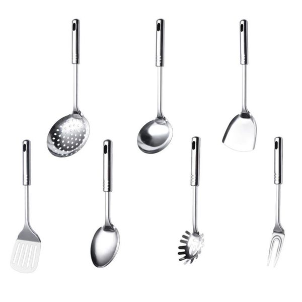 

7pcs stainless steel kitchenware cooking soup ladle shovel strainer cooking tool
