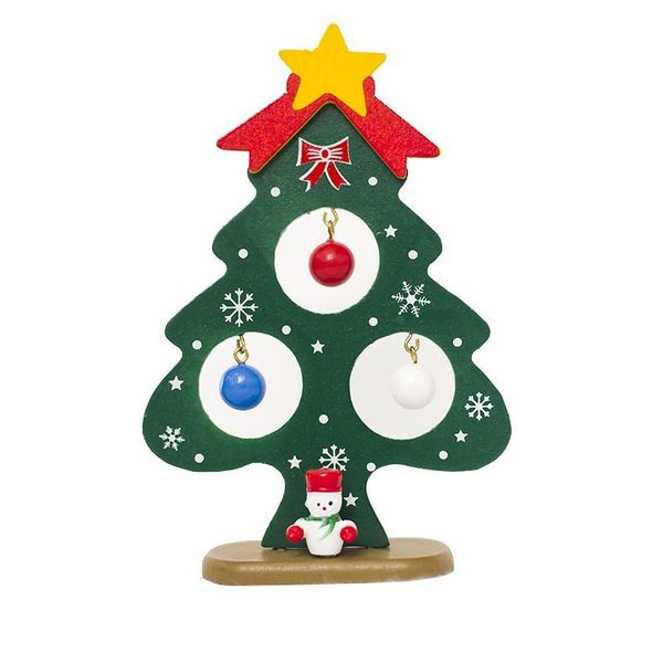 

1pc diy mini wooden christmas trees ornaments mini painted pendant festival party xmas tree table desk decoration children gifts wmtjzg