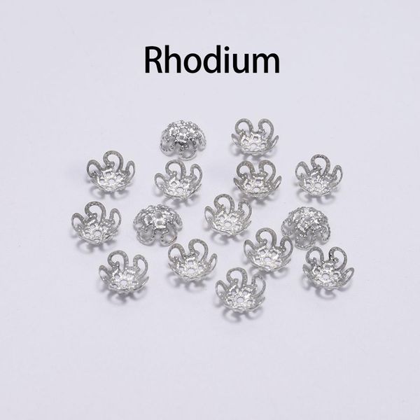 

100pcs 8 10mm gold metal hollow flower spacer beads end caps pendant diy charms connectors for jewelry making findings wmtofr bdesybag