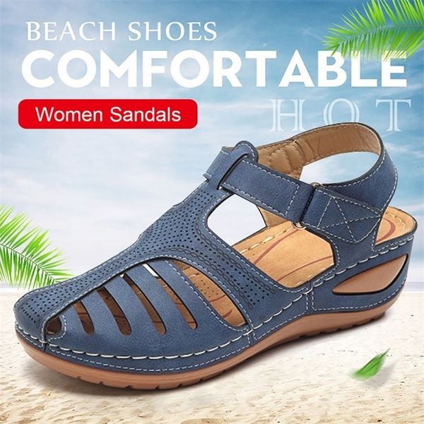 

premium orthopedic sandal bunion corrector platform walking sand sandalias ladies wedge sandals female beach shoe 220308, Black
