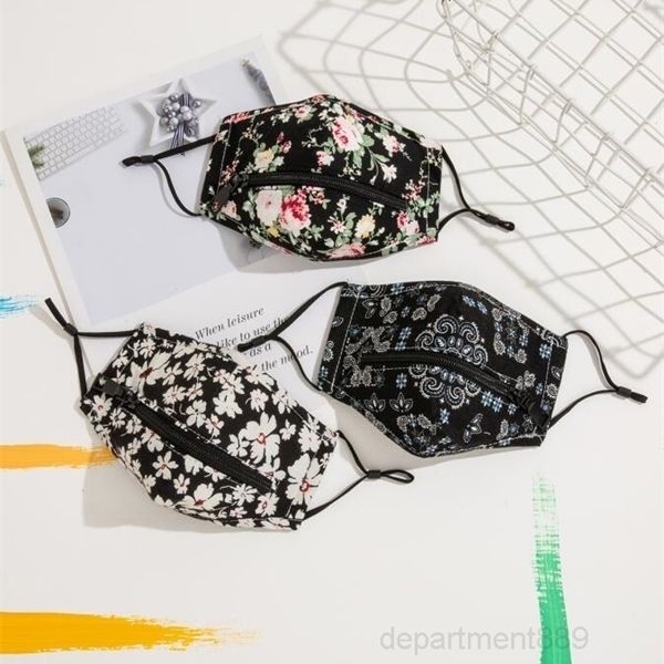 

w7c8face creative zipper design easy reusable drinking washable mask cover protective designer party masks owf2813