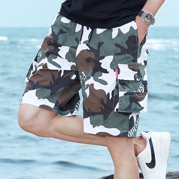 

2021 new camo men casual summer short men's fashion streetwear workout shorts for man male loose pants plus size s-8xl 7pz2, White;black