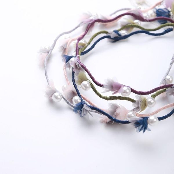 

women headband pearl lace flower head band earrings hairband hair hoop with dangle earring headdress hair accessories h wmtxae, Black;brown