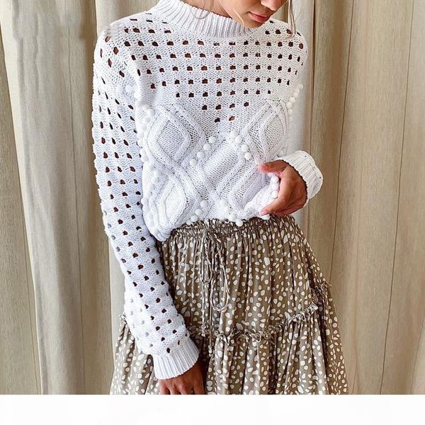 

fashion white hollow out sweaters women autumn casual thin short knit o-neck female high street chic jumpers, White;black