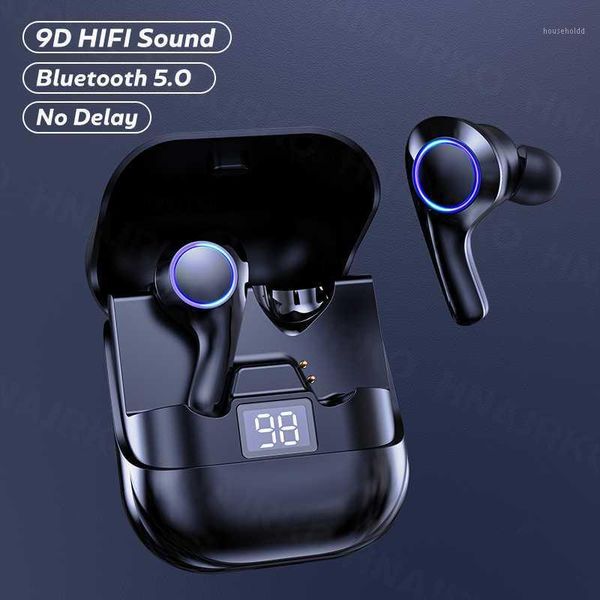 

hifi stereo sound bluetooth v5.0 headphones with microphone sports waterproof wireless earphones touch control headset for phone1
