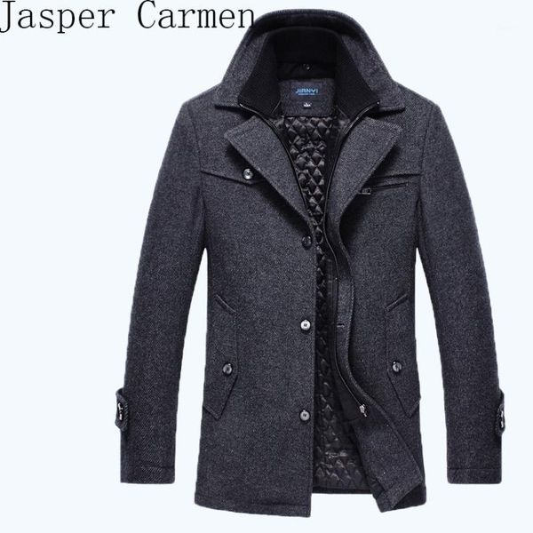

new 2016autumn/winter men's fashion brand men long section brand men plus cotton coat thick woolen coat1581, Black