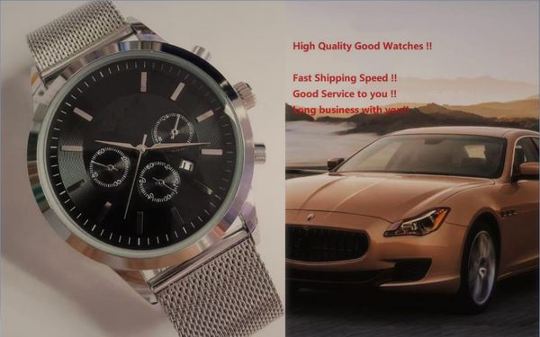 

43mm automatic date calendar luxury fashion stainless steel mesh bracelet of the alloy steel belt movement quartz clock man gifts, Slivery;brown