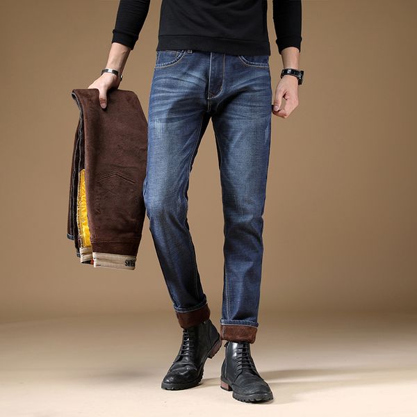 

2021 new winter mode straight blue classic cotton wrap cloth jeans pants breeze men 6cci