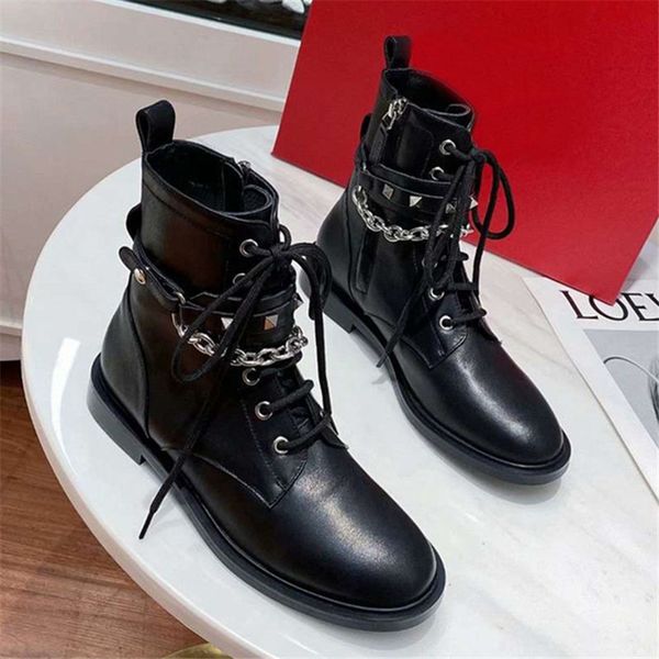 

knight low-heeled spring-fall woman genuine leather boots 3o7i, Black