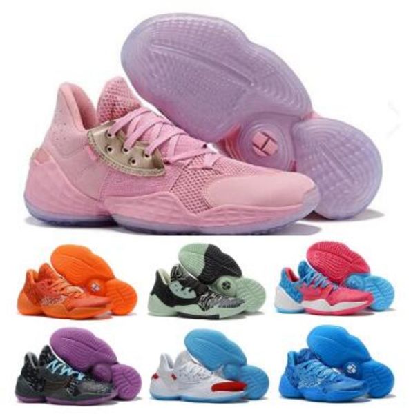 

harden vol 4 mens basketball shoes pink lemonade candy paint red camo scarlet barbershop glow green new