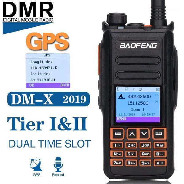 

baofeng dm-x dmr gps record digital walkie talkie vhf uhf dual dand 136-174 & 400-470mhz dual time slot ham two way radio1