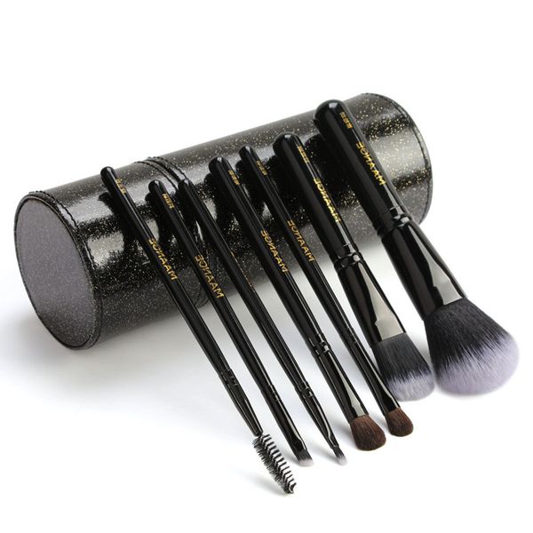 

multifunction makeup brushes set powder foundation eye shadow eyebrow eyelash make up brush kits with brush barrel 7pcs /set