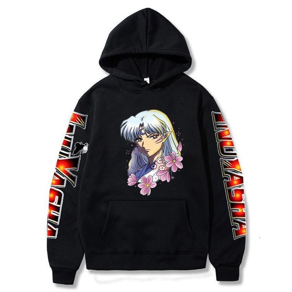 

2021 janpanese anime inuyasha sesshoumaru hoodie men women hoodies sweatshirts hoodie drop shipping good quality, Black