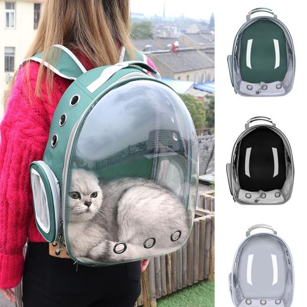 

portable cat carrier bag breathable pet small dog cat backpack outdoor travel space capsule cage transparent space pet sqcxcn