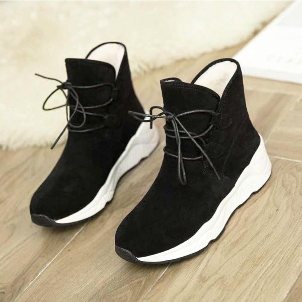 

dropshipping brand woman boots осень зима держите теплые лодыжки boots зашнуровать пинетки, уютная зима для женщин обувь, Black